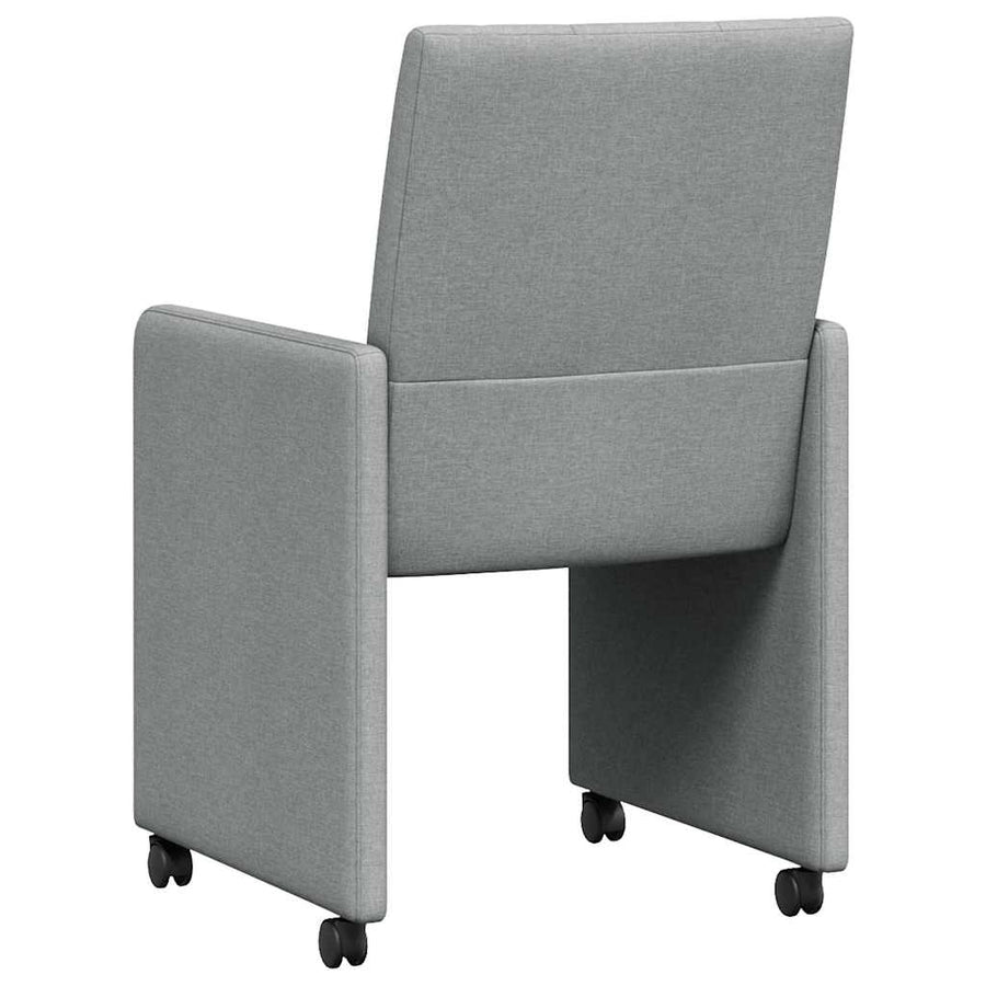 Eetstoelen met wielen 2 pcs Lichtgrijs 58 x 65 x 94 cm Stof