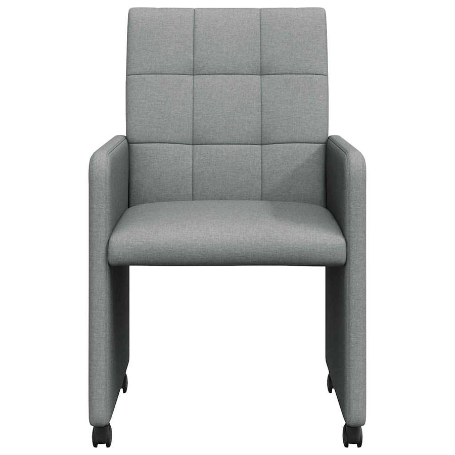 Eetstoelen met wielen 2 pcs Lichtgrijs 58 x 65 x 94 cm Stof