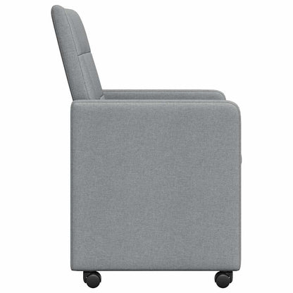 Eetstoelen met wielen 2 pcs Lichtgrijs 58 x 65 x 94 cm Stof