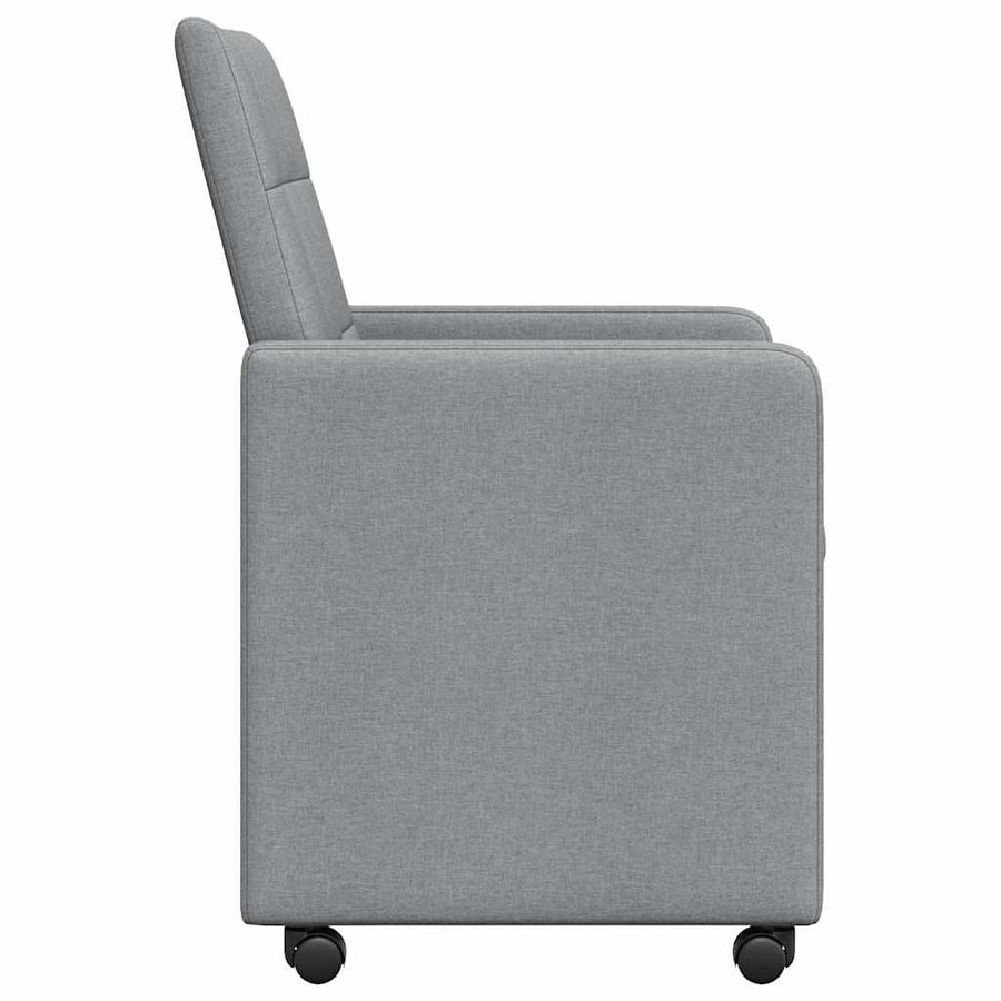 Eetstoelen met wielen 2 pcs Lichtgrijs 58 x 65 x 94 cm Stof