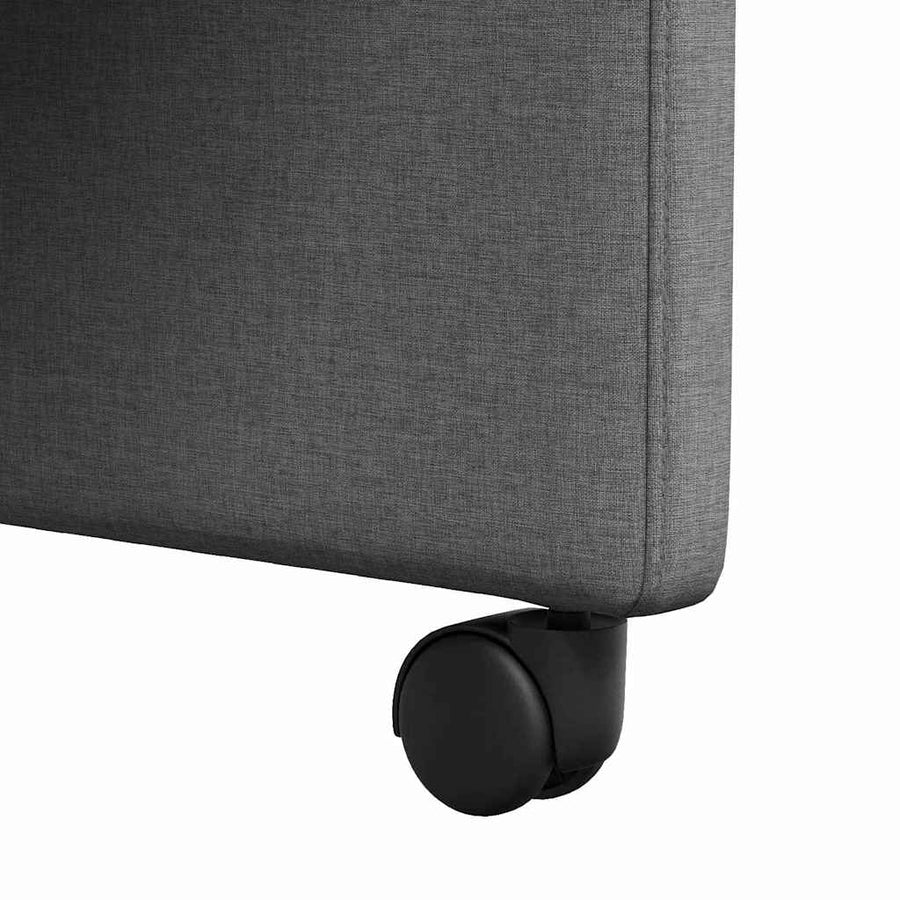 Eetstoelen met wielen 2 pcs Donkergrijs 58 x 65 x 94 cm Stof