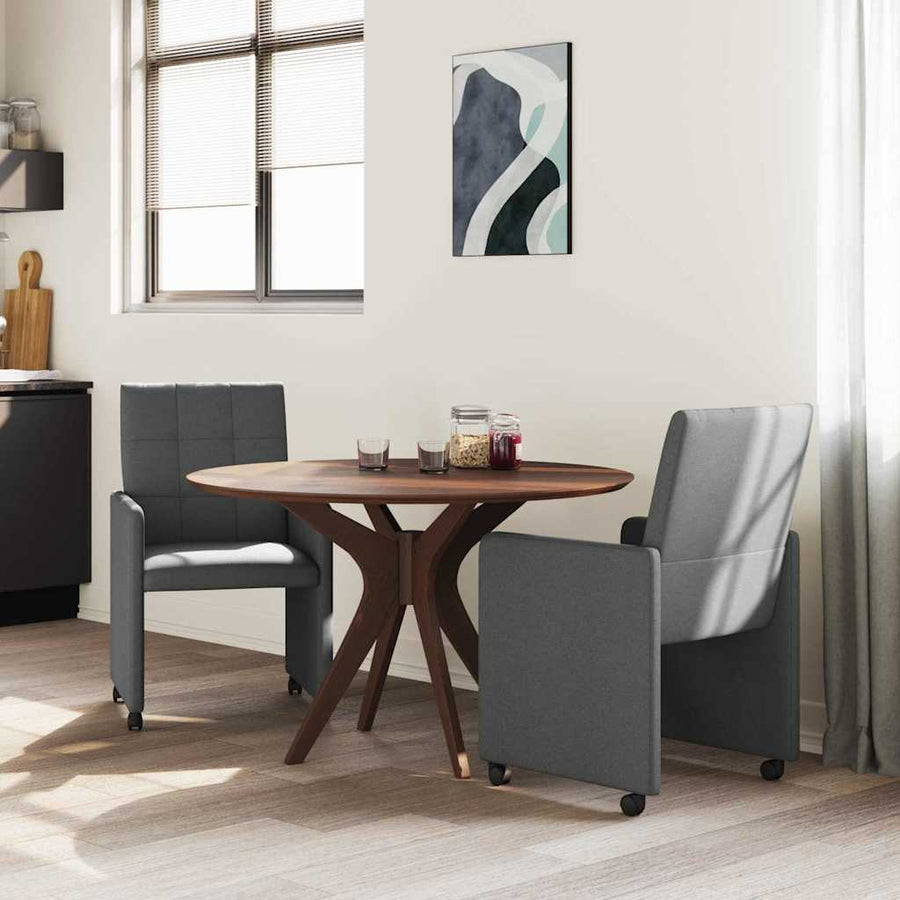 Eetstoelen met wielen 2 pcs Donkergrijs 58 x 65 x 94 cm Stof