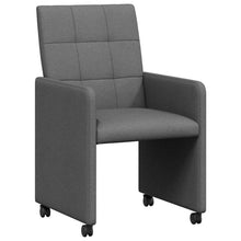 Eetstoelen met wielen 2 pcs Donkergrijs 58 x 65 x 94 cm Stof