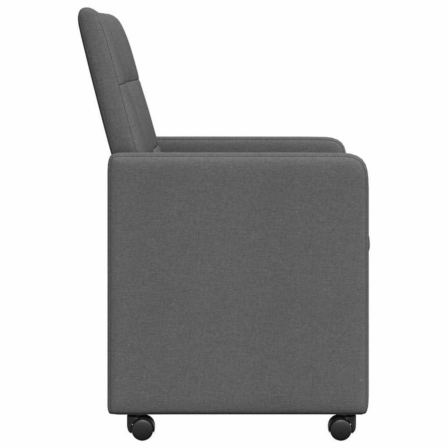 Eetstoelen met wielen 2 pcs Donkergrijs 58 x 65 x 94 cm Stof