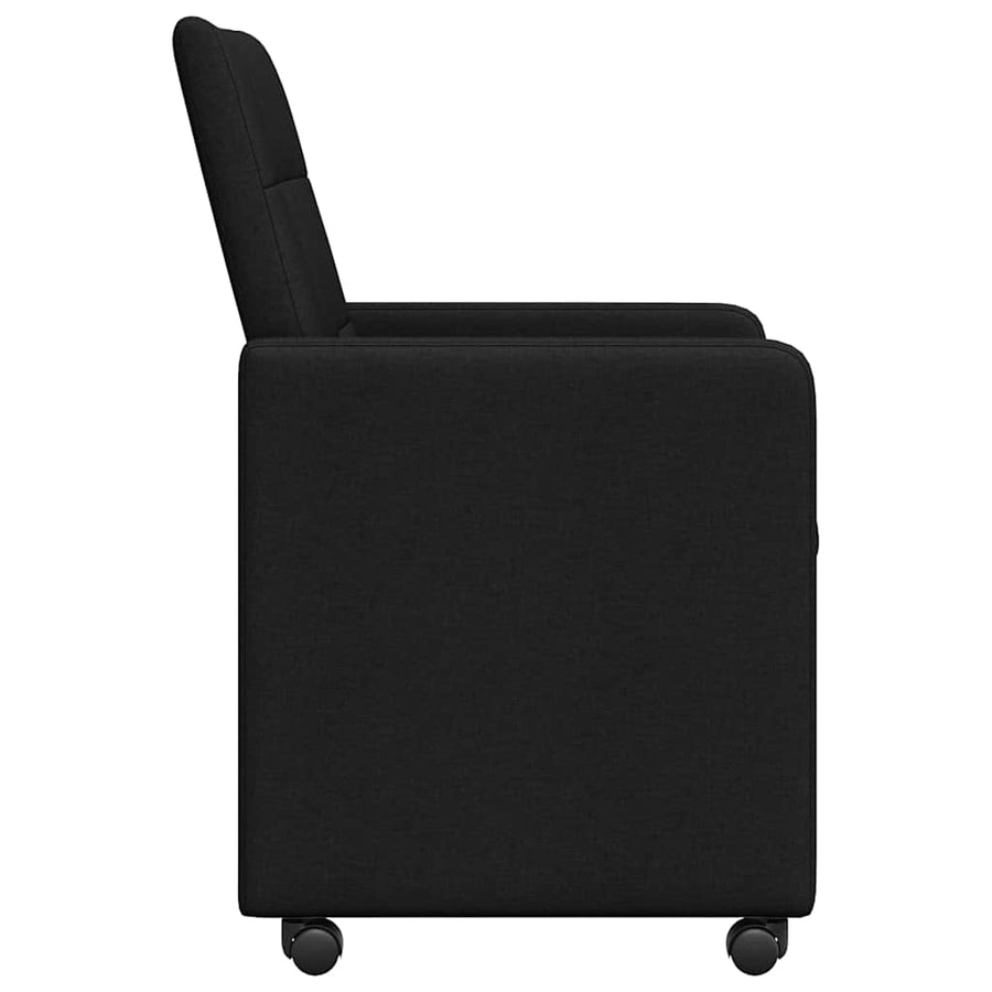 Eetstoelen met wielen 2 pcs Zwart 58 x 65 x 94 cm Stof