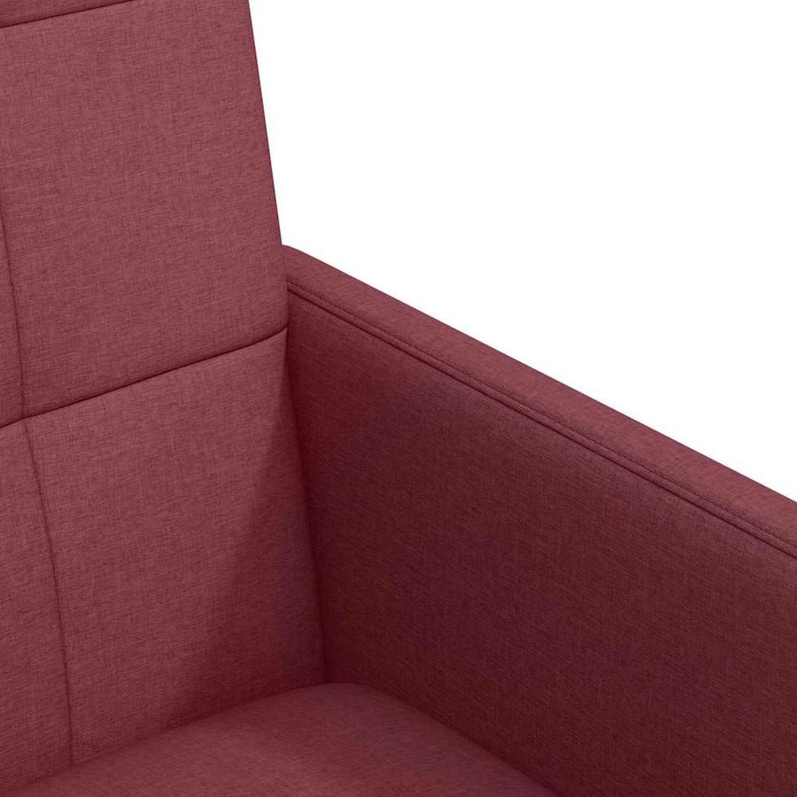 Eetstoelen met wielen 2 pcs Wijnrood 58 x 65 x 94 cm Stof