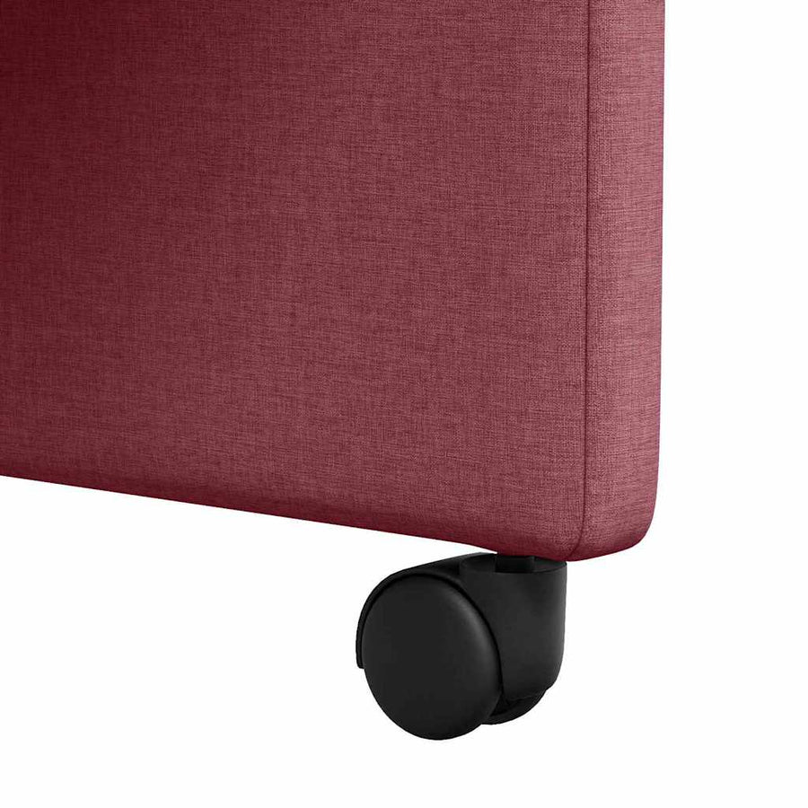 Eetstoelen met wielen 2 pcs Wijnrood 58 x 65 x 94 cm Stof