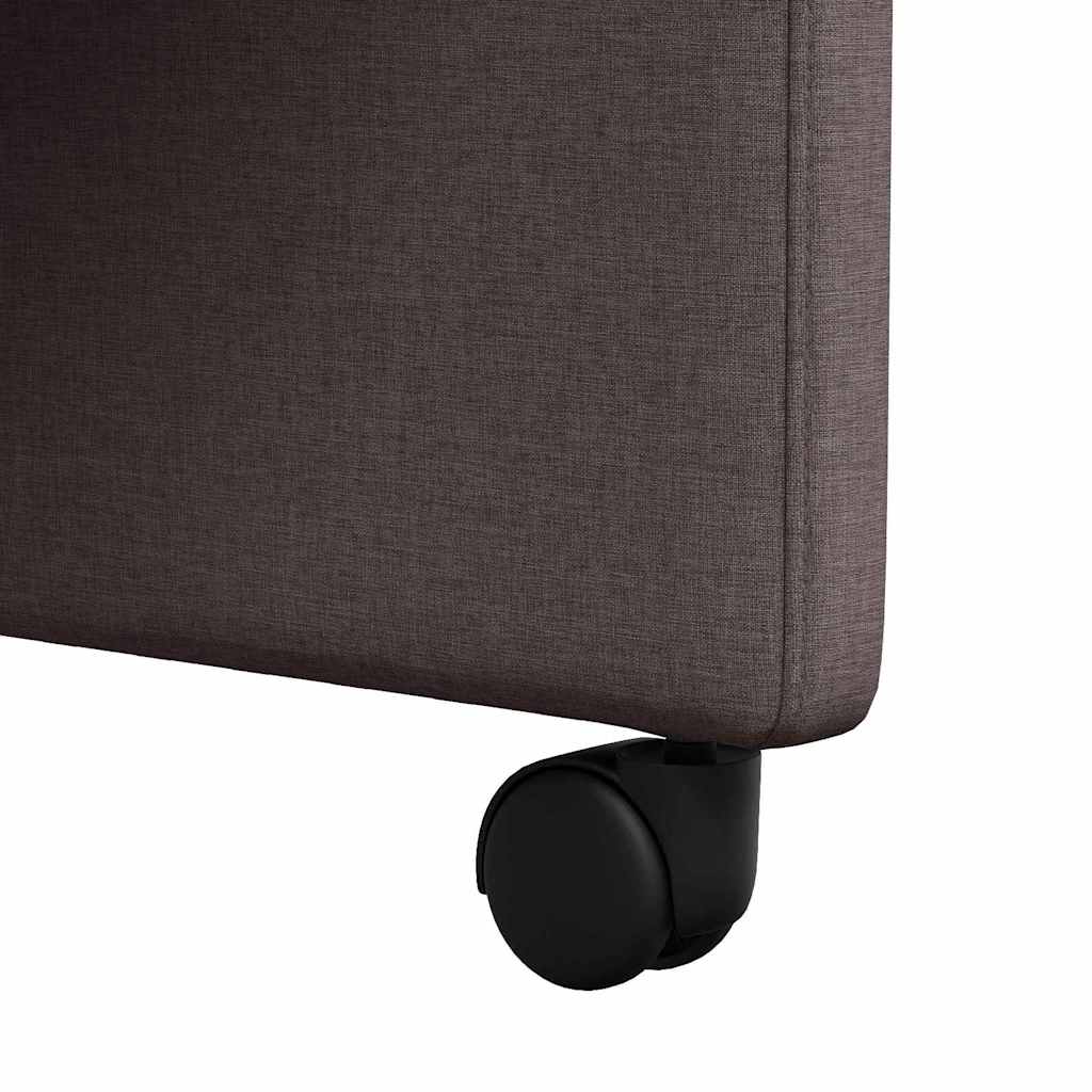 Eetstoelen met wielen 2 pcs Donkerbruin 58 x 65 x 94 cm Stof