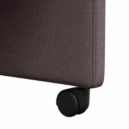 Eetstoelen met wielen 2 pcs Donkerbruin 58 x 65 x 94 cm Stof