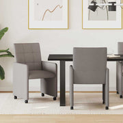 Eetkamerstoelen met wieltjes 2 stuks taupe 58x65x94 cm