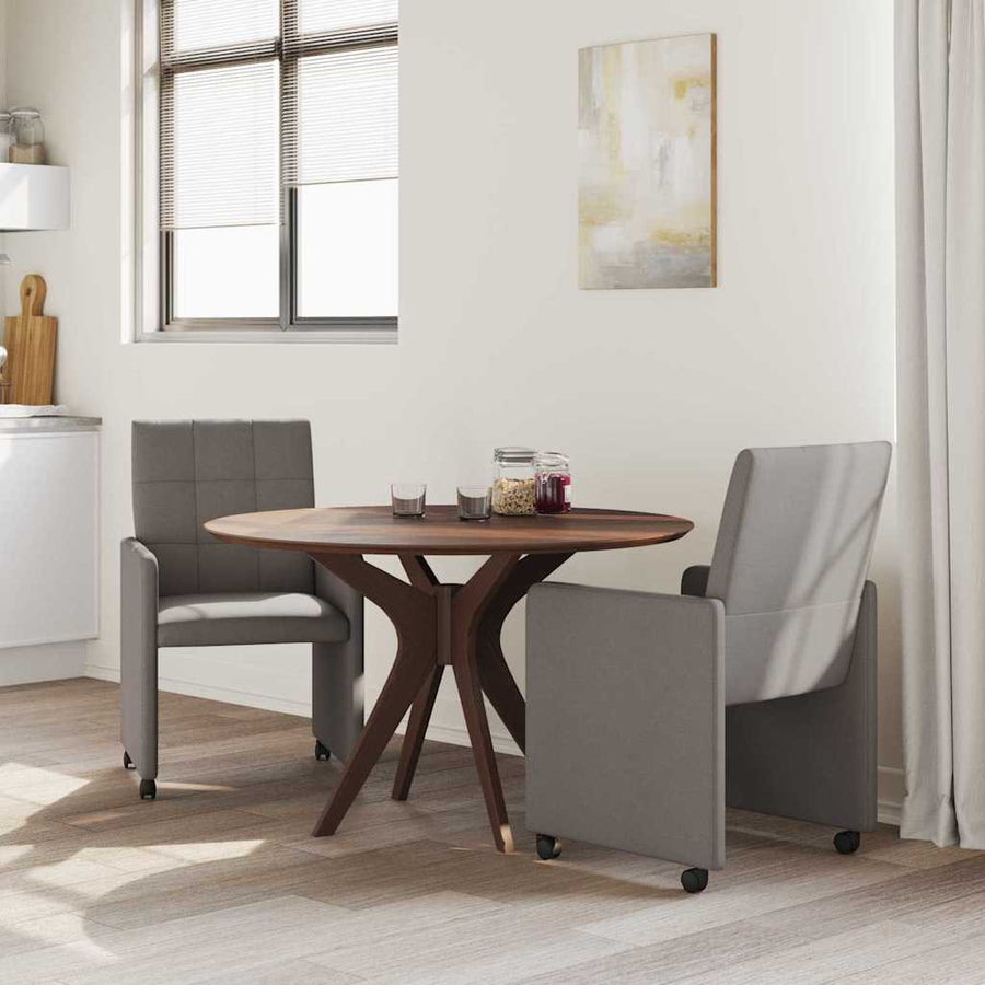 Eetstoelen met wielen 2 pcs Taupe 58 x 65 x 94 cm Stof