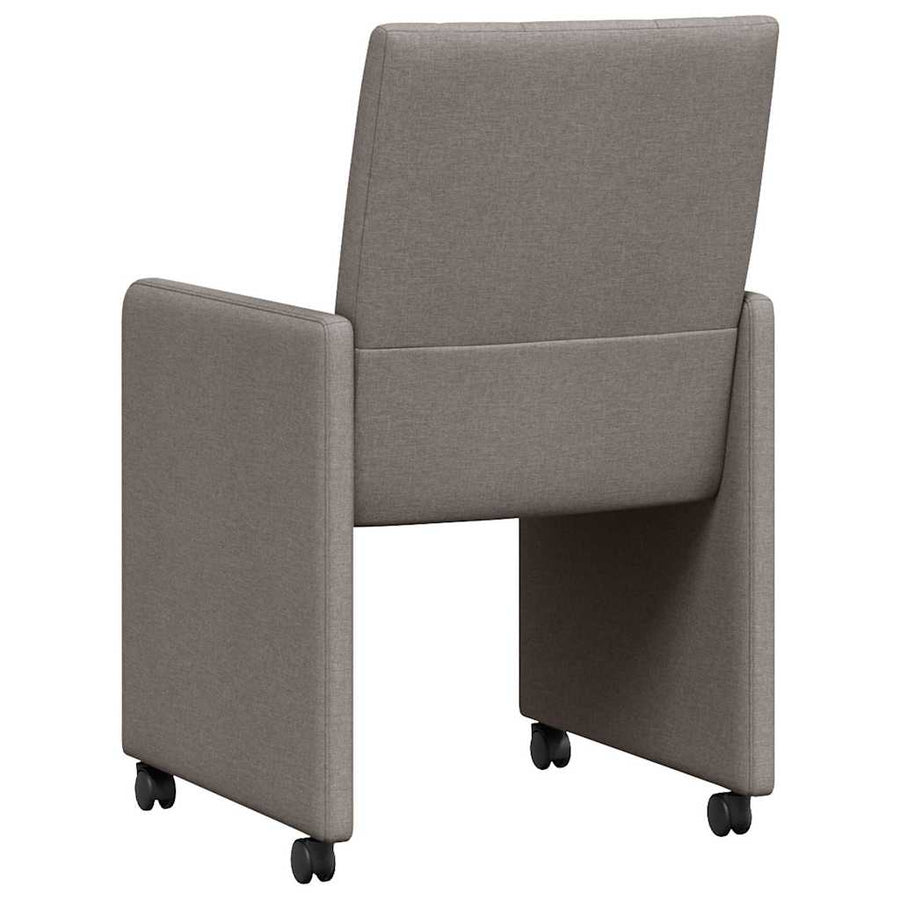 Eetstoelen met wielen 2 pcs Taupe 58 x 65 x 94 cm Stof