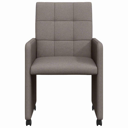 Eetstoelen met wielen 2 pcs Taupe 58 x 65 x 94 cm Stof