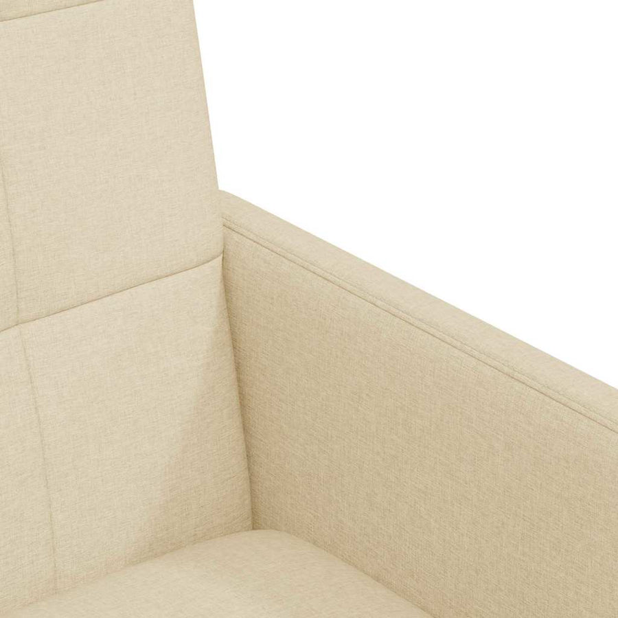 Eetstoelen met wielen 2 pcs Crème 58 x 65 x 94 cm Stof