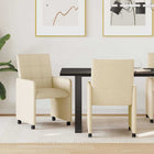 Eetkamerstoelen crème 2 stuks 58x65x94 cm stof