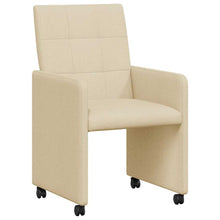 Eetstoelen met wielen 2 pcs Crème 58 x 65 x 94 cm Stof