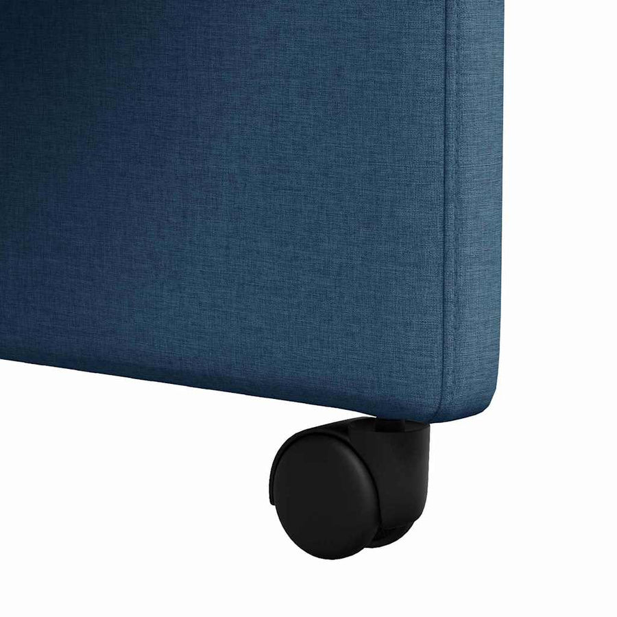 Eetstoelen met wielen 2 pcs Blauw 58 x 65 x 94 cm Stof