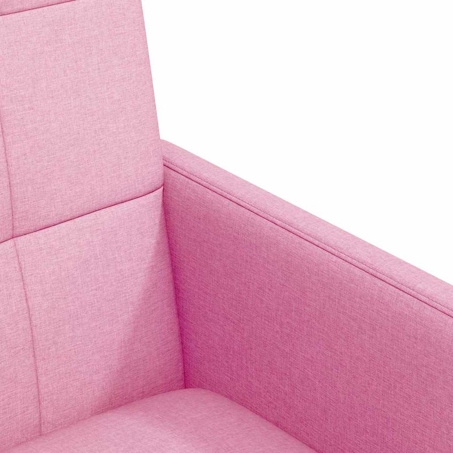 Eetstoelen met wielen 2 pcs Roze 58 x 65 x 94 cm Stof