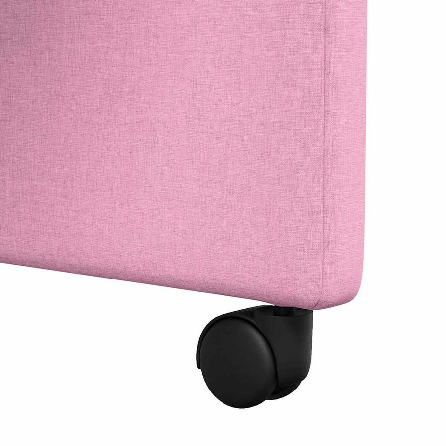 Eetstoelen met wielen 2 pcs Roze 58 x 65 x 94 cm Stof