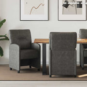Eetkamerstoelen 2 stuks zwart 57x67x95 cm met wieltjes