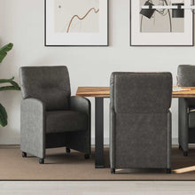 Eetstoelen met wielen 2 pcs Zwart 57 x 67 x 95 cm Kunstleer