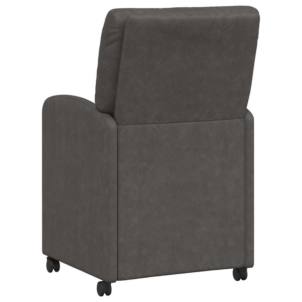 Eetstoelen met wielen 2 pcs Zwart 57 x 67 x 95 cm Kunstleer