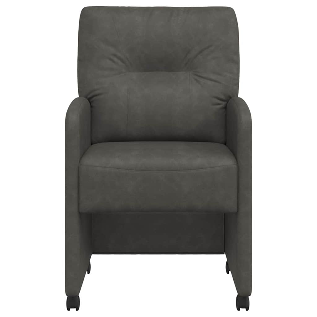 Eetstoelen met wielen 2 pcs Zwart 57 x 67 x 95 cm Kunstleer