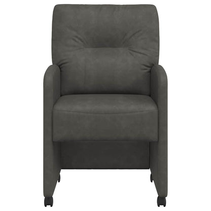 Eetstoelen met wielen 2 pcs Zwart 57 x 67 x 95 cm Kunstleer