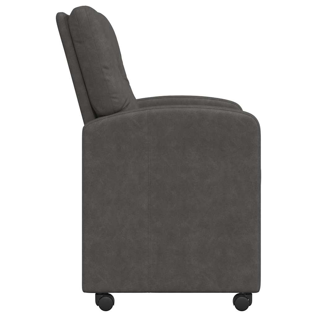 Eetstoelen met wielen 2 pcs Zwart 57 x 67 x 95 cm Kunstleer