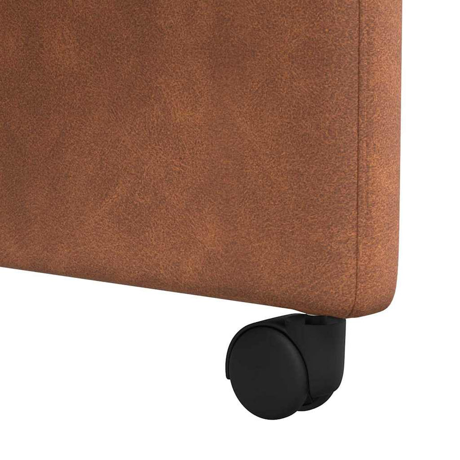 Eetstoelen met wielen 2 pcs Bruin 57 x 67 x 95 cm Kunstleer