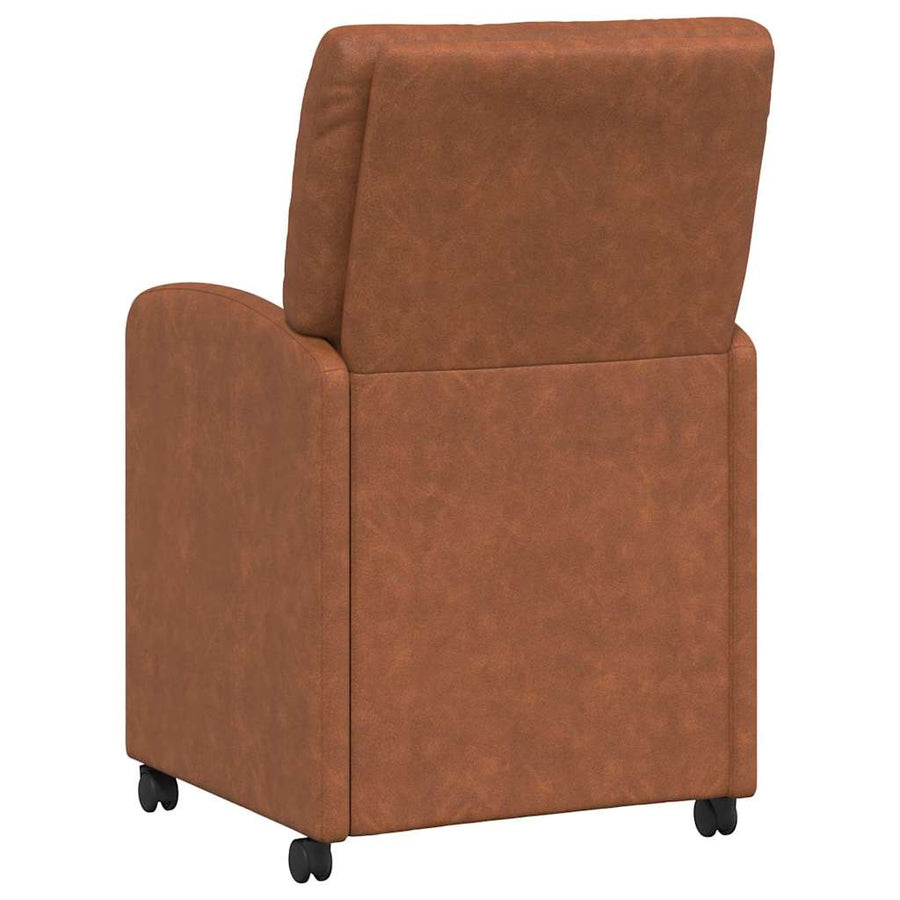 Eetstoelen met wielen 2 pcs Bruin 57 x 67 x 95 cm Kunstleer