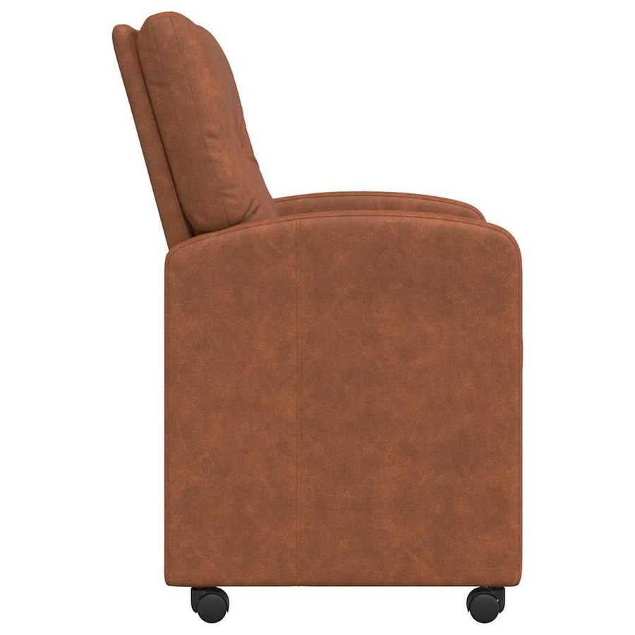 Eetstoelen met wielen 2 pcs Bruin 57 x 67 x 95 cm Kunstleer