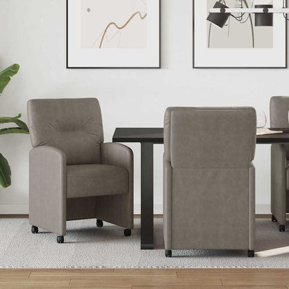 Eetstoelen met wiel 2 pcs Grijs 57 x 67 x 95 cm Kunstleer