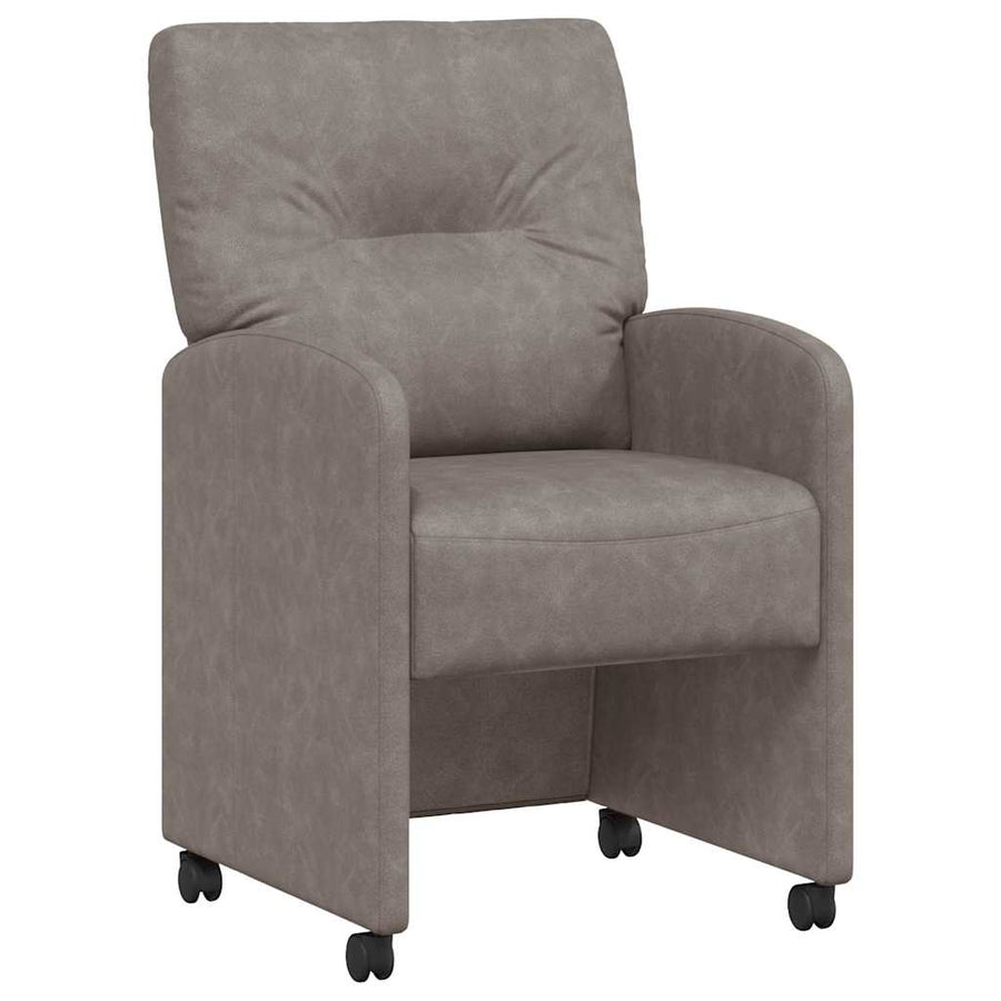 Eetstoelen met wiel 2 pcs Grijs 57 x 67 x 95 cm Kunstleer