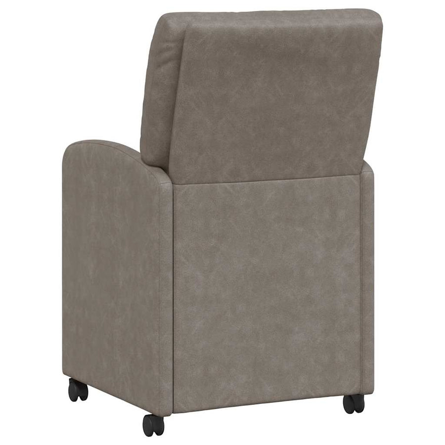 Eetstoelen met wiel 2 pcs Grijs 57 x 67 x 95 cm Kunstleer
