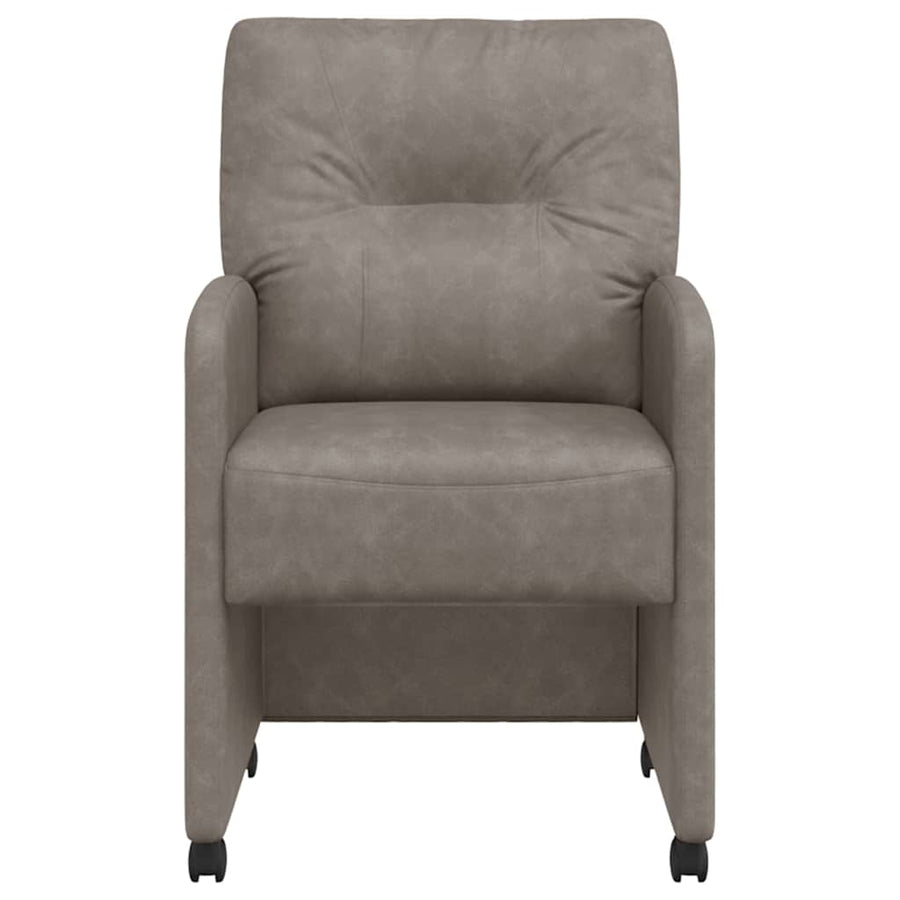 Eetstoelen met wiel 2 pcs Grijs 57 x 67 x 95 cm Kunstleer