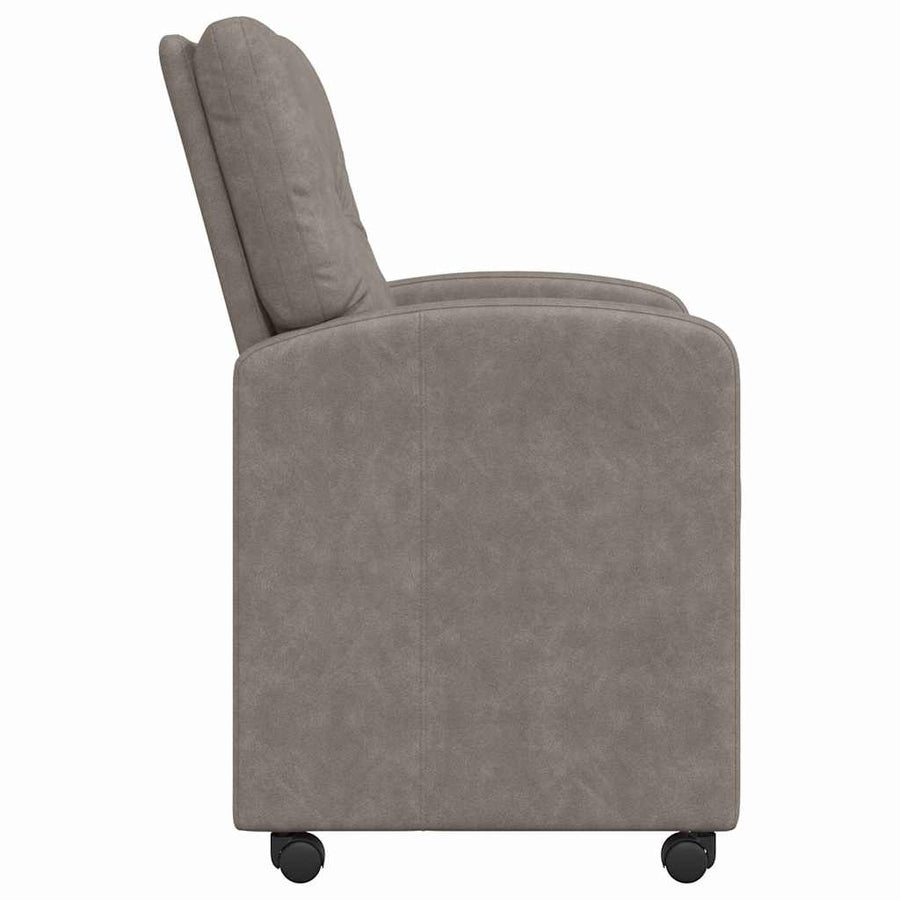 Eetstoelen met wiel 2 pcs Grijs 57 x 67 x 95 cm Kunstleer