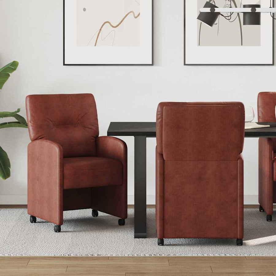Eetstoelen 2 pcs Glanzend bruin 57 x 67 x 95 cm Kunstleer
