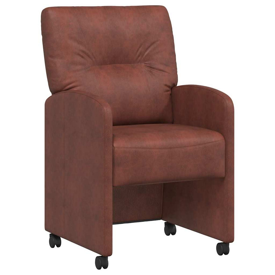 Eetstoelen 2 pcs Glanzend bruin 57 x 67 x 95 cm Kunstleer