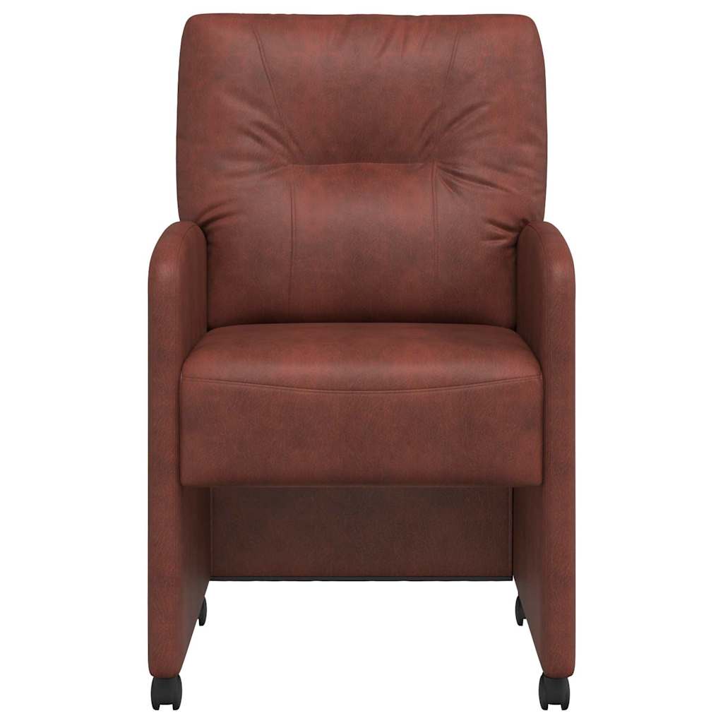Eetstoelen 2 pcs Glanzend bruin 57 x 67 x 95 cm Kunstleer