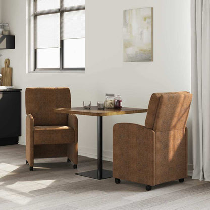 Eetstoelen 2 pcs Bruin 57 x 67 x 95 cm Faux suede leer