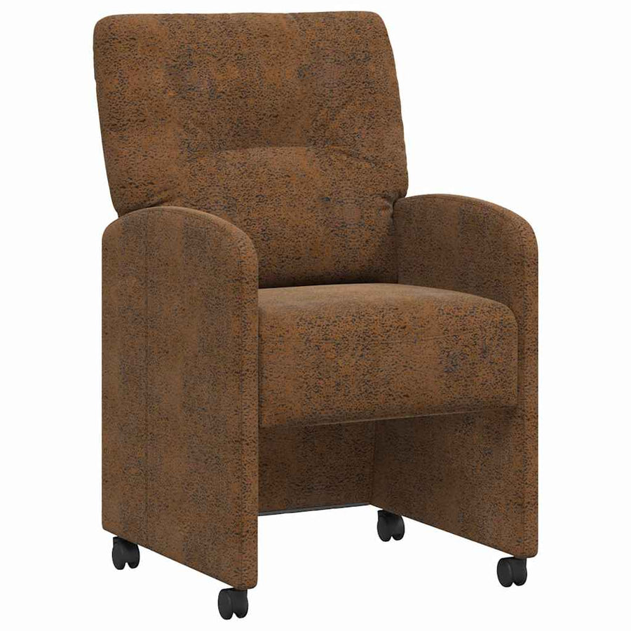 Eetstoelen 2 pcs Bruin 57 x 67 x 95 cm Faux suede leer
