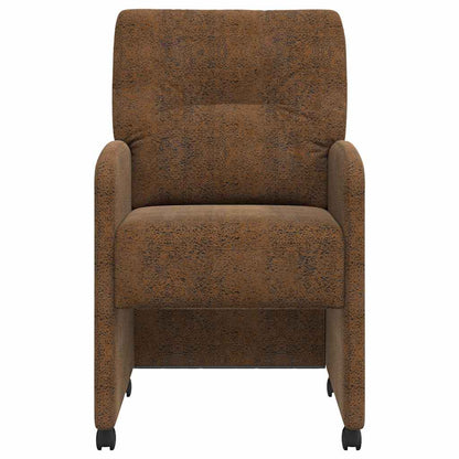 Eetstoelen 2 pcs Bruin 57 x 67 x 95 cm Faux suede leer