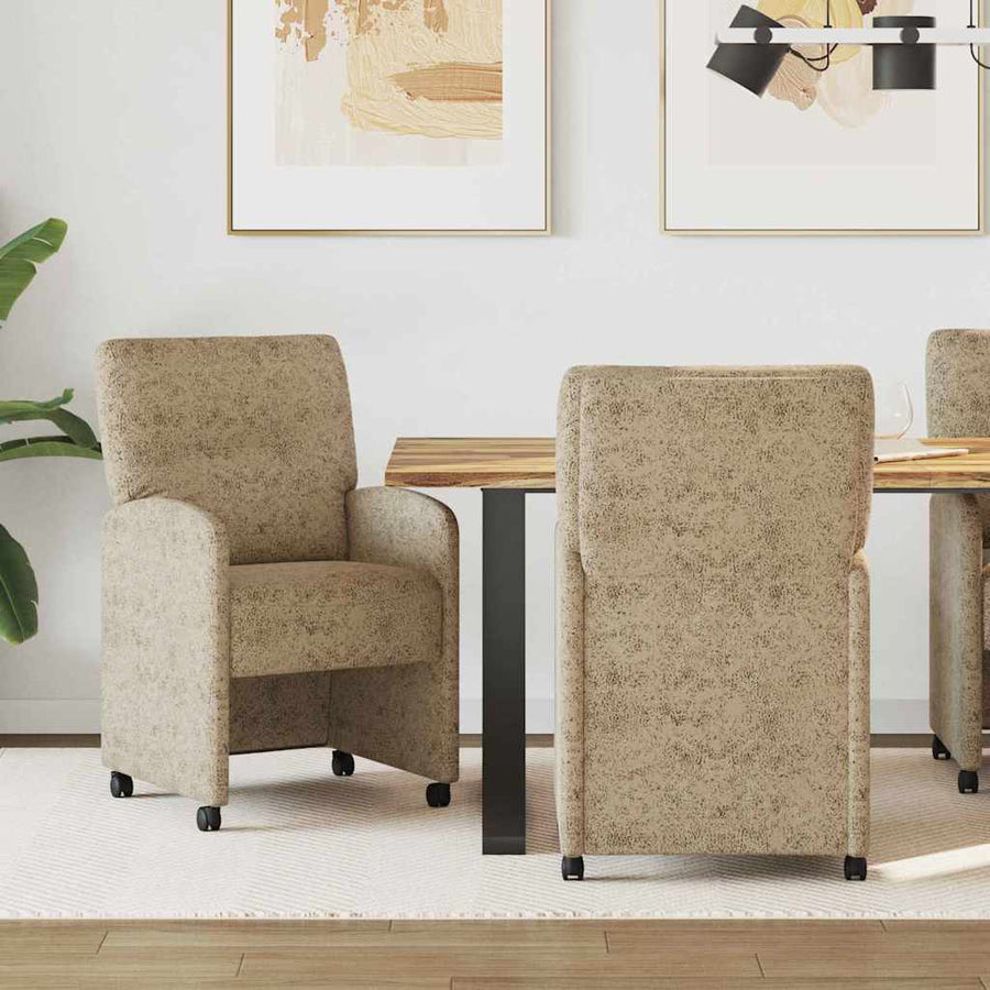 Eetstoelen 2 pcs Lichtgrijs 57 x 67 x 95 cm Faux suede leer