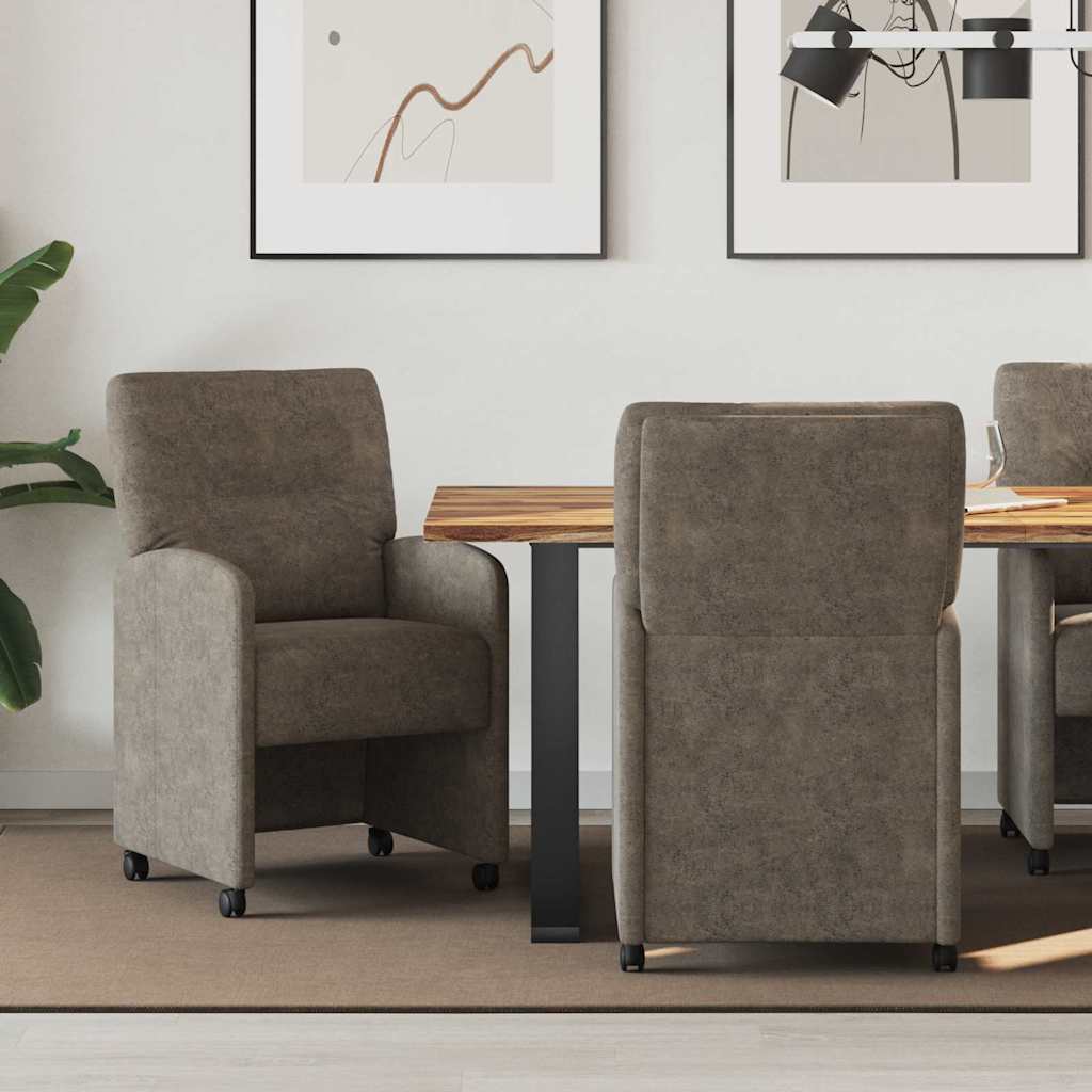 Eetstoelen 2 pcs Donkergrijs 57 x 67 x 95 cm Faux suede leer