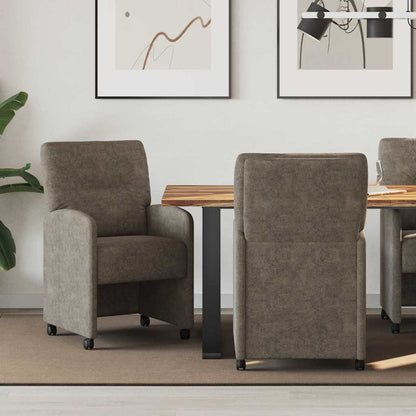 Eetstoelen 2 pcs Donkergrijs 57 x 67 x 95 cm Faux suede leer