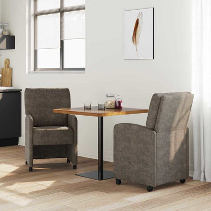 Eetstoelen 2 pcs Donkergrijs 57 x 67 x 95 cm Faux suede leer
