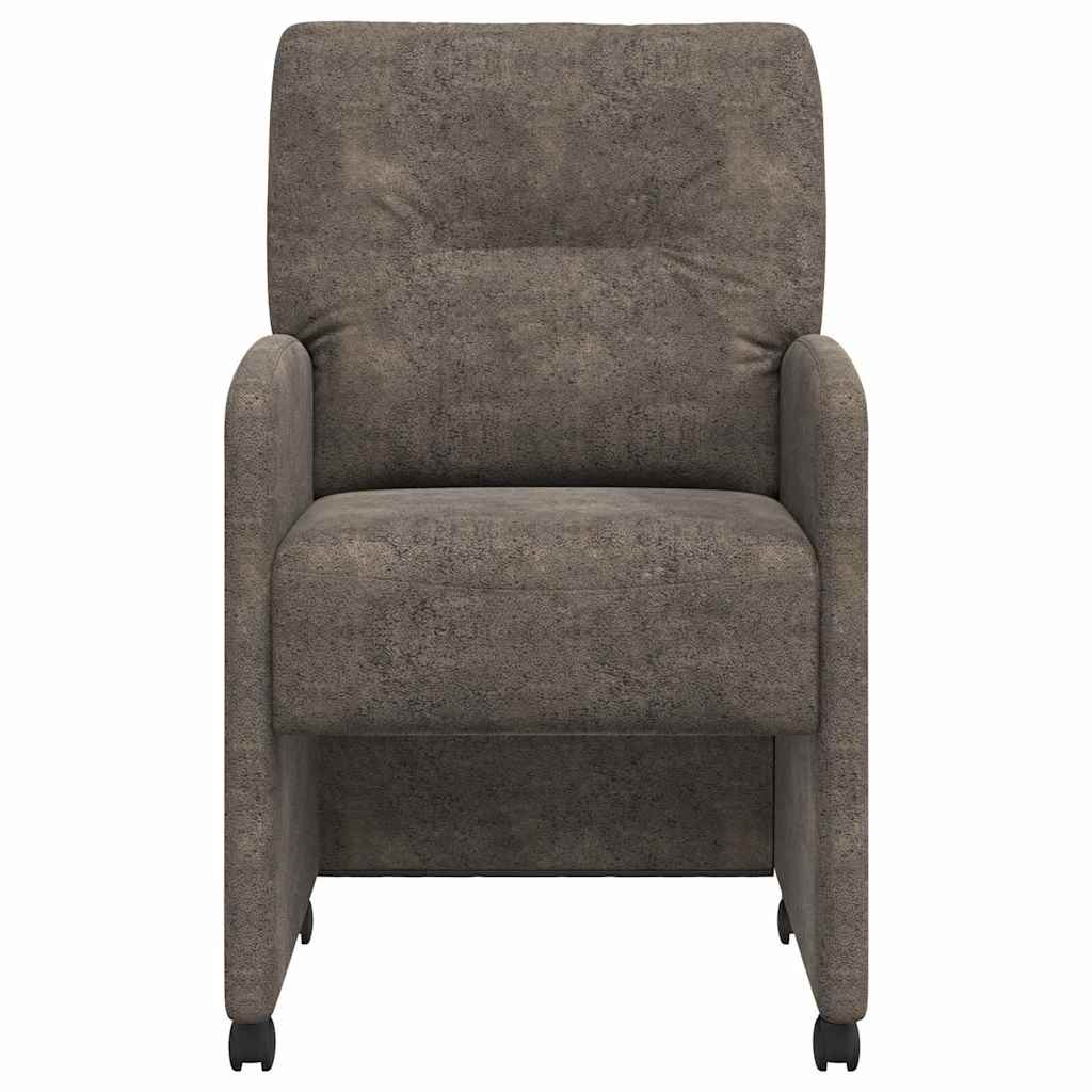 Eetstoelen 2 pcs Donkergrijs 57 x 67 x 95 cm Faux suede leer