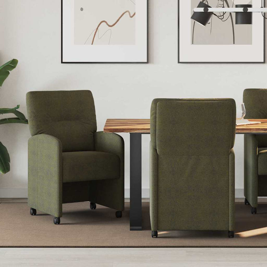 Eetstoelen 2 pcs Leger groen 57 x 67 x 95 cm Faux suede leer