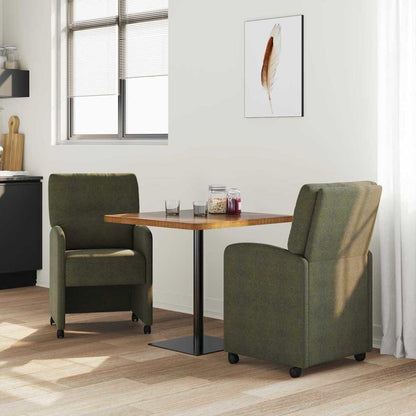 Eetstoelen 2 pcs Leger groen 57 x 67 x 95 cm Faux suede leer